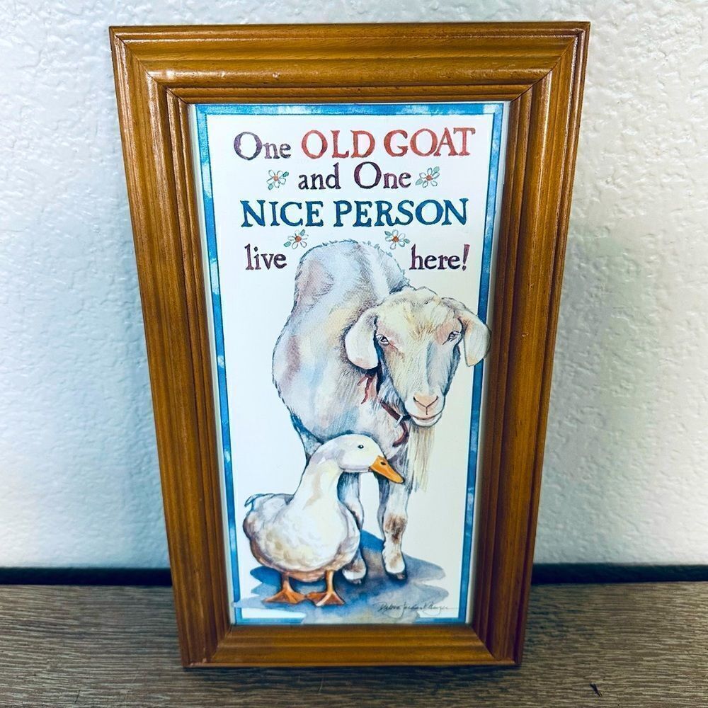 Funny Vintage Old Goat / Nice Person Decor Sign
